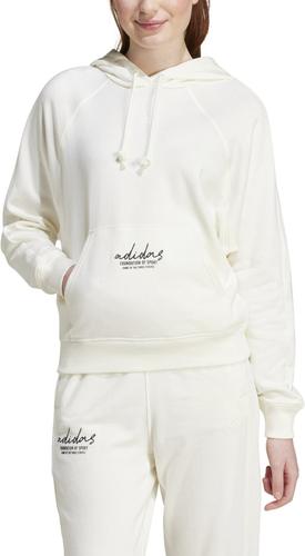 ADIDAS Damen Kapuzensweat Signature Graphic Embroidery French Terry Loose M in Weiß