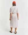 Gestreiftes Hemdblusenkleid aus Leinen 36 - Dry Sand