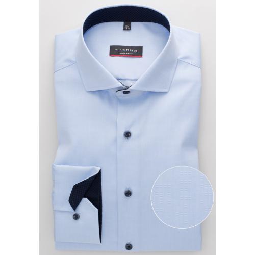 Cover Shirt Twill Langarm 44/Langarm - 65cm MODERN FIT - Hellblau