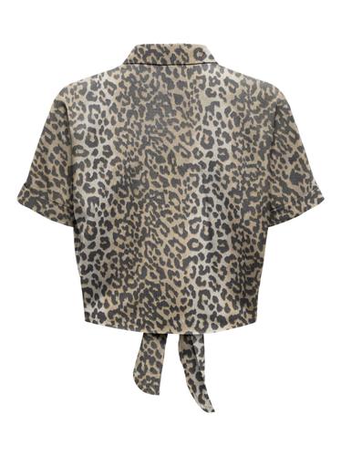 ONLNOVA LIFE VIS S/S KNOT SHIRT AOP S Normal geschnitten - Timber Wolf