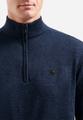 Pullover Half Zip 2 Coloured Melange XXL Regular Fit - Navy