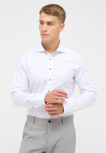 Soft Luxury Shirt Twill Langarm 43/Langarm - 67cm SLIM FIT - Weiß