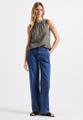 Top mit Leo-Muster Beige 36