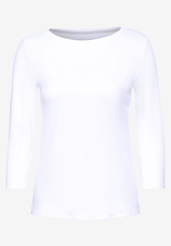 Basic Shirt in Unifarbe - Weiß / L