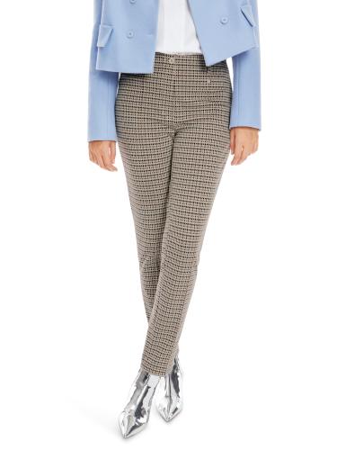 Modell SYDNEY - schmale Hose in Karo 38 - Smoke