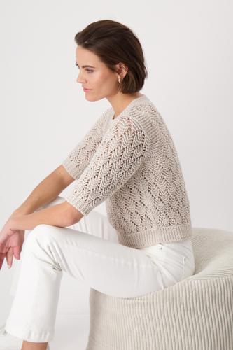 Strickpullover mit Lurex 44 - Warm Sand