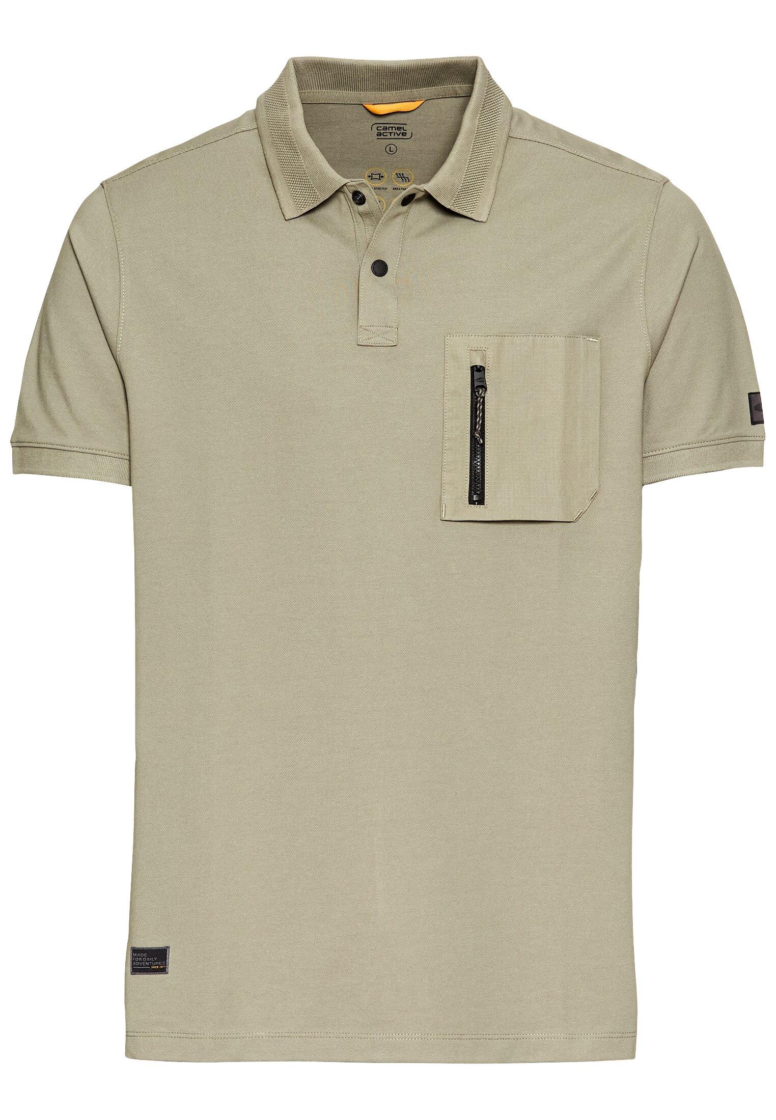 Kurzarm Poloshirt mit Cooling Effekt L Regular Fit - Khaki