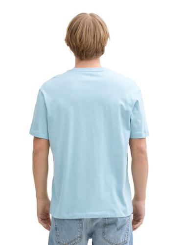 Relaxed Fit T-Shirt mit Brusttasche XXL Relaxed Fit - Dusty Blue White Mini Stripe