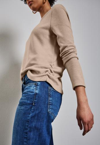 Shirt mit Raffungen Beige 38