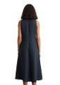 Ärmelloses Leinen-Kleid shaped flared 34 Shaped Fit - Muted Blue