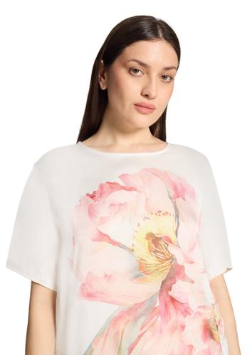 Schlupfbluse 38 Figurumspielend - Patch Cream/rosé