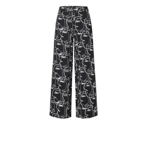 MAC JEANS - FAYE, Techno print jersey Schwarz 38/30