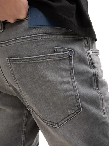 TTJOSH REGULAR SLIM Jeans Shorts mit Superstretch 33 Slim Fit - Used Light Stone Grey Denim
