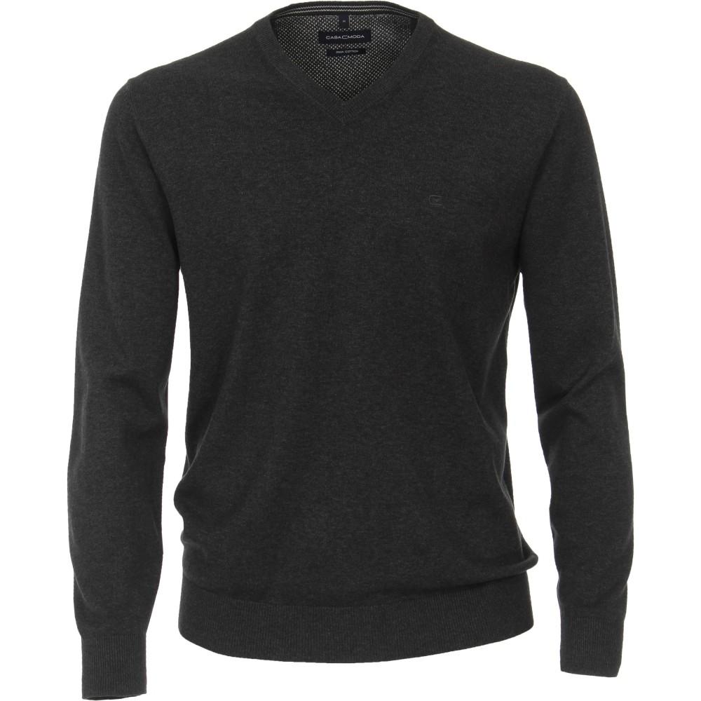 Pullover mit V-Ausschnitt uni 004430 3XL - Anthrazit
