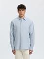 SLMREGCLAUS CLAY LINENBLEND LS SHT NOOS XL Normal geschnitten - Dusty Blue