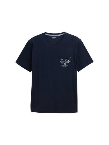 T-Shirt mit Brusttasche XL Regular Fit - Sky Captain Blue