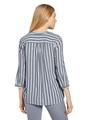 Gestreifte Bluse mit Taschen 40 Regular Fit - Offwhite Navy Vertical Stripe