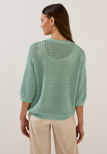 Pullover im Häkel-Optik L - Matcha Green