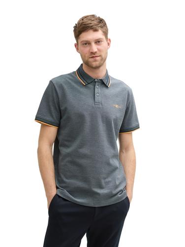 Piqué Poloshirt mit Stretch L Regular Fit - Navy Grey Mint Twotone