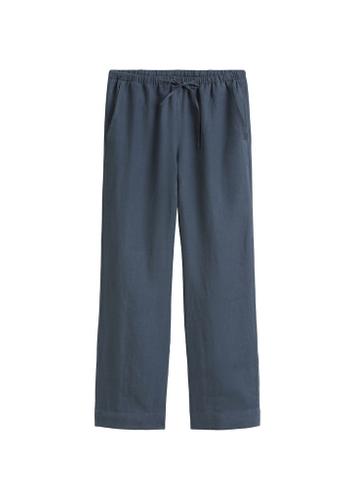 Leinen-Joggpants straight 42 Straight - Muted Blue