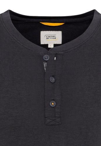 Henleyshirt aus nachhaltigem Organic Cotton Grau L