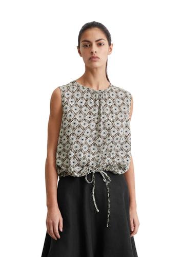 Jersey-Bluse loose S - Multi/muted Blue