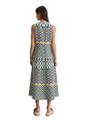 Leinenkleid flared 42 Relaxed Fit - Multi/ White Cotton