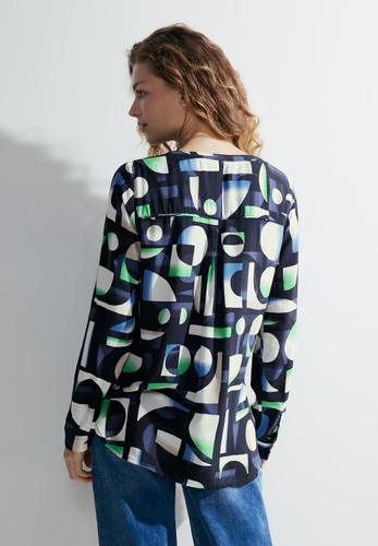 Print Viskosebluse S - Universal Blue