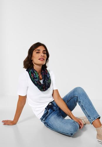 Basic T-Shirt mit Rundhals in Unifarbe XL - White