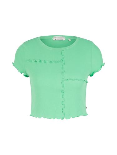 Cropped T-Shirt mit Ziernähten XL Cropped Fit - Strong Green