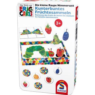 Schmidt Spiele - Die kleine Raupe Nimmersatt - Kunterbuntes Früchtesammeln, in Metalldose