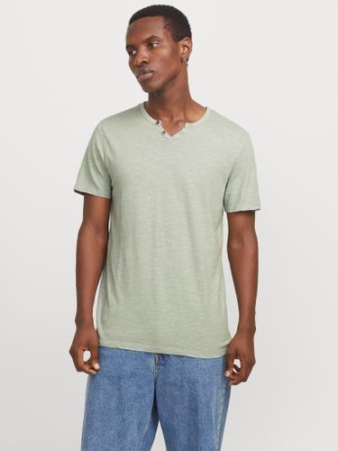 JJESPLIT NECK TEE SS NOOS L Normal geschnitten - Iceberg Green