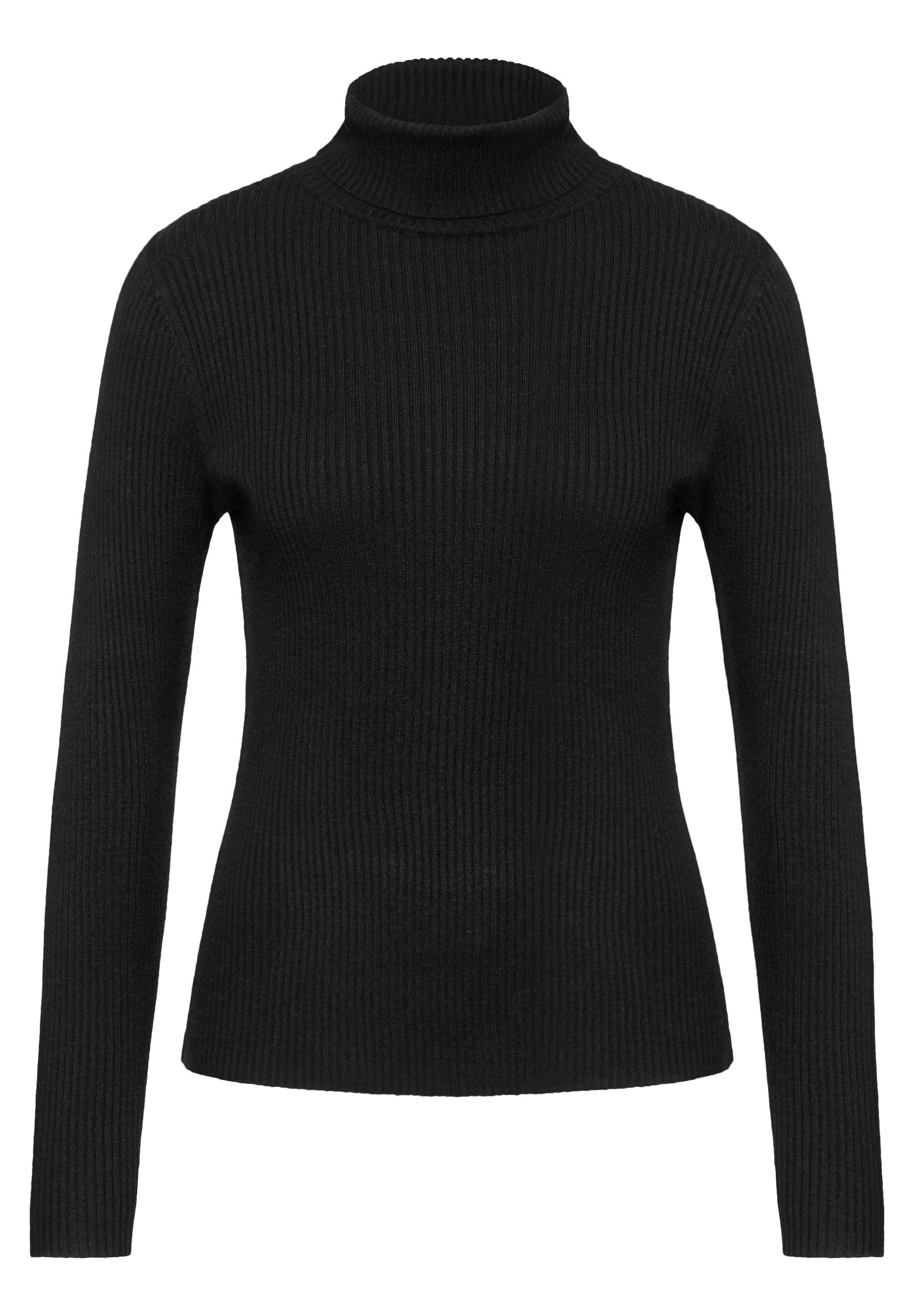 Basic Rollkragen-Pullover 38 - Black