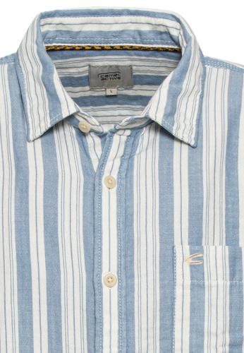 Streifenhemd aus reiner Baumwolle XL Regular Fit - Elemental Blue