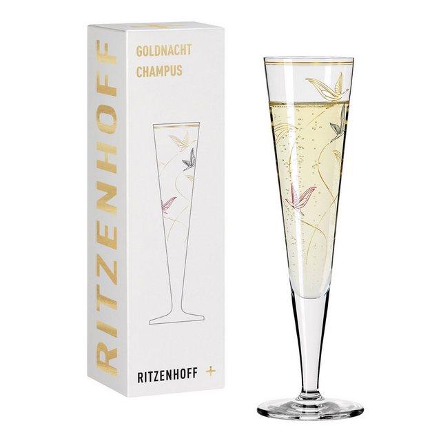 Ritzenhoff Champagnerglas »Goldnacht Champagner 017«, Kristallglas, Made in Germany