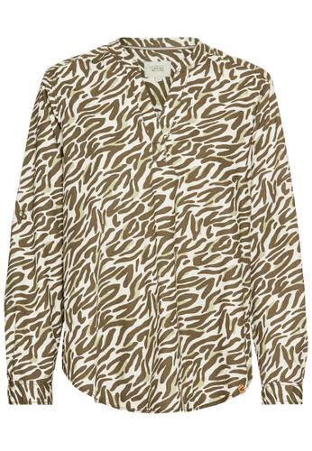 Langarm-Bluse mit Allover-Print S Regular Fit - Aop