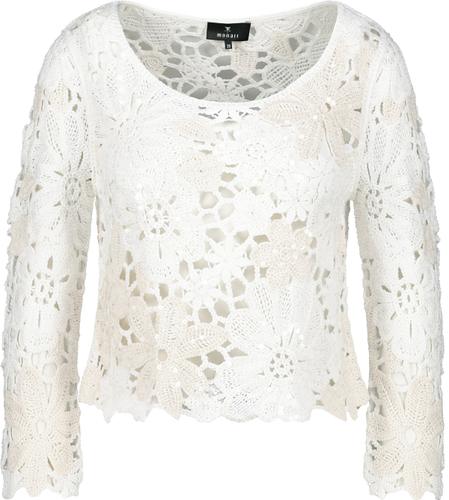 Häkelpullover mit Pailletten 42 - Cream