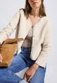 Teddy-Jacke mit Knopfleiste 38 - Tusk Cream