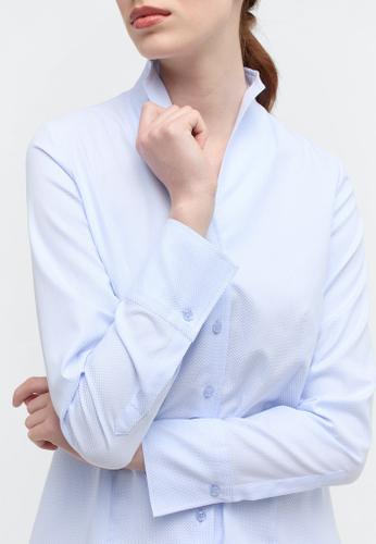 Bluse Jacquard Langarm Blau 38/Langarm