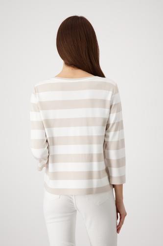 Ringel-Sweatshirt mit Pailletten 38 - Warm Sand Ringel