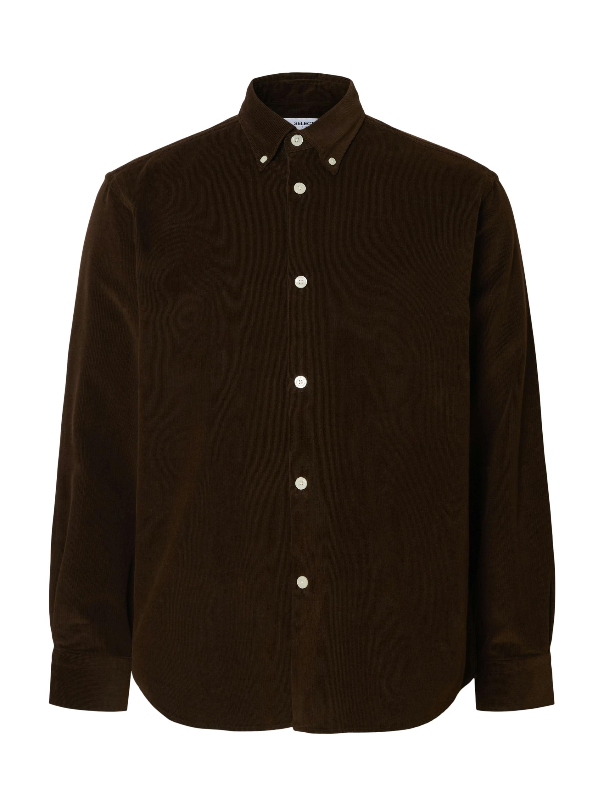 SLHREGDANNI CORD BD LS SHIRT NOOS M Normal geschnitten - Demitasse
