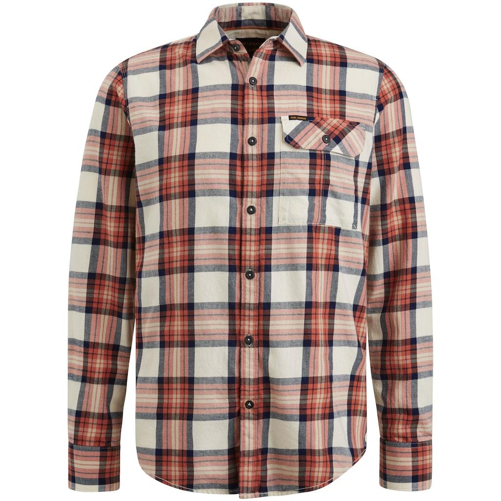 Long Sleeve Shirt Ctn Twill Check Rot M