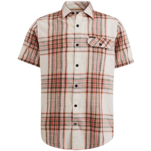 Short Sleeve Shirt Ctn Slub Check Rosa XXXL