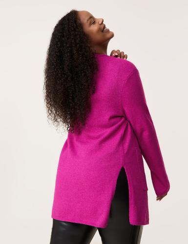Kuscheliger Long-Cardigan 46 Figurumspielend | Leger - Bright Amazing Pink