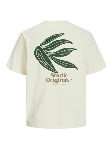 JORPAROS ELEMENT BACK TEE SS CREW JNR 152 Locker geschnitten - Antique White
