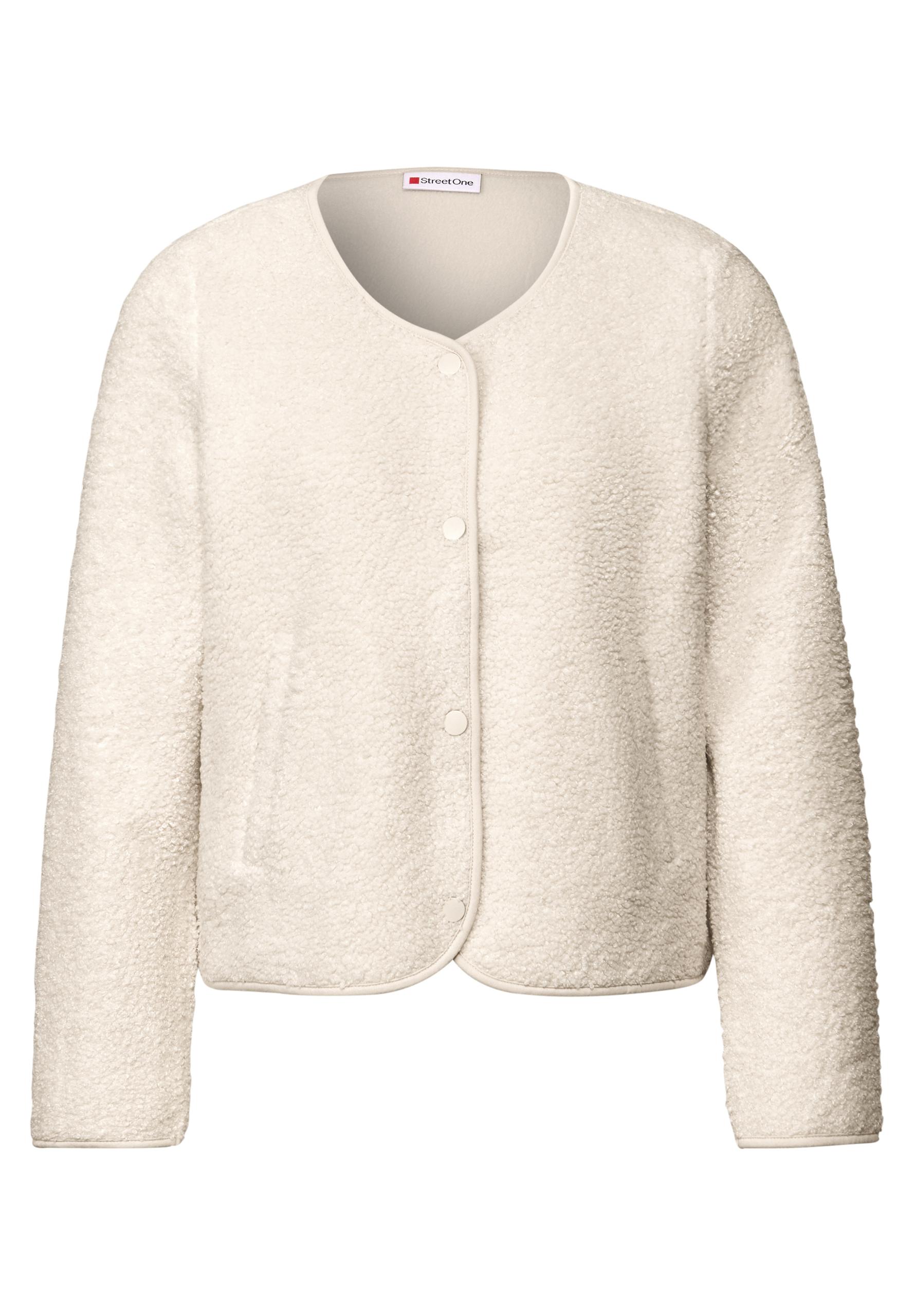 Teddy-Jacke mit Knopfleiste 38 - Tusk Cream