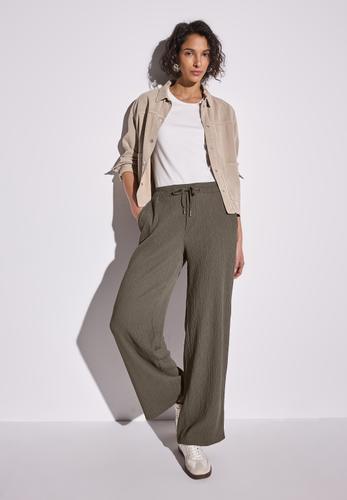 Wide Leg Hose mit Struktur Braun 42/30