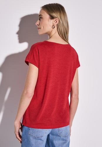 Shirt mit Spitzendetail 36 - Glory Red