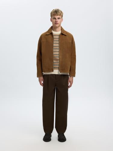 SLHREVY LS KNIT RELAXED JAC CREW NECK S Locker geschnitten - Egret