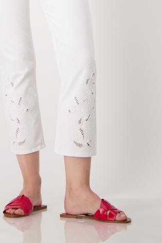 Jeans mit Lochspitze 36 - Cream